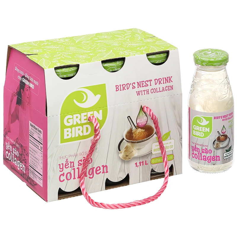 Nước yến Collagen Green Bird Nutrinest lốc 6 chai x 185ml - 2